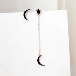 2018 gorącym stylu New Arrival pełny kryształ górski księżyc wisiorek w kształcie gwiazdy asymetryczne kolczyki dla kobiet moda 
