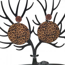 YD & YDBZ nowy damski nadruk kolczyki dla kobiet duże okrągłe kolczyki moda Leopard drewno biżuteria para kolczyków prezenty