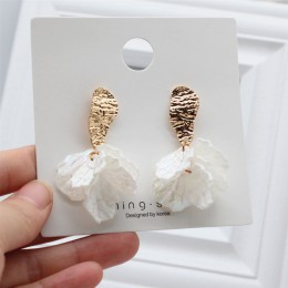 2019 hot moda biżuteria eleganckie wielowarstwowe kolczyki tassel biały liść wakacje kolczyki dla dziewczyn prezent dla kobiety