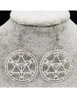 2019 Pentagram ze stali nierdzewnej stalowe kolczyki kobiet biżuteria geometria srebrna kolczyki w kolorze biżuteria boucle d'or
