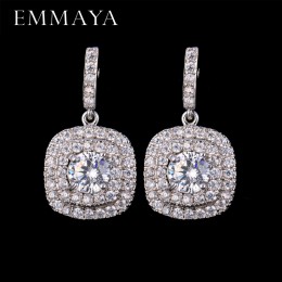 EMMAYA AAA Cz klasyczne kwadratowe kolczyki z kryształkami z drobnymi CZ luksusowe ślubne kolczyki ślubne dla kobiet