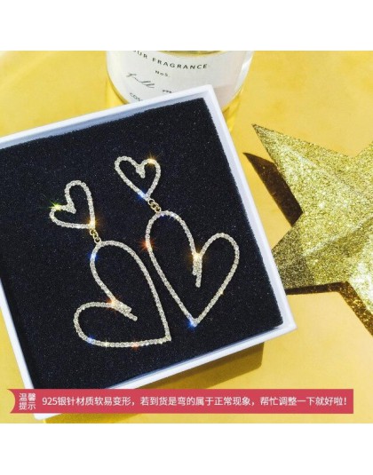 2019 New Arrival metalowe modne serce kobiety Dangle kolczyki kochające kolczyki kobiece nieregularny projekt w kształcie serca 