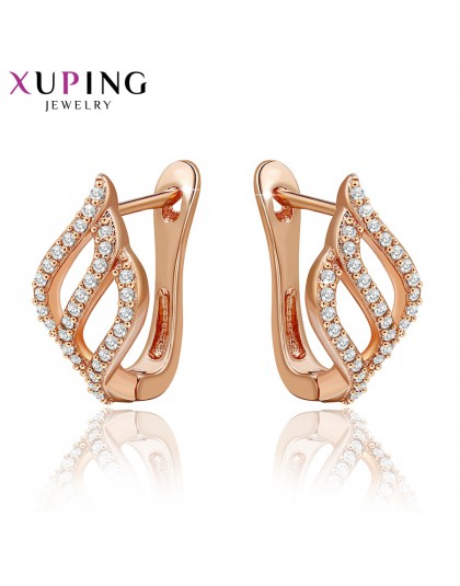 Xuping modne kolczyki wysokiej jakości styl europejski urok projekt różowe złoto kolor pozłacana biżuteria walentynki prezent S1