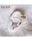 ROXI 100% 925 Sterling Silver kolczyki koreański styl Hollow kolczyk w kształcie serca śliczne małe kolczyki sztyfty dla kobiet 