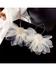 MENGJIQIAO 2018 New Holiday biżuteria oświadczenie wielki koronkowy kwiat kolczyki dla kobiet modne dodatki jasny kryształ Oorbe