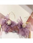 MENGJIQIAO 2018 New Holiday biżuteria oświadczenie wielki koronkowy kwiat kolczyki dla kobiet modne dodatki jasny kryształ Oorbe