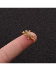 Moda kolczyki na chrząstkę ze stali nierdzewnej dla kobiet CZ wąż jaszczurka Gecko kwiat księżyc stadniny kolczyki przekłuwanie 