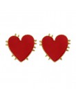 Nowy czeski emalia koło Love Heart długie zwisające kolczyki dangle dla kobiet przesadzone duże czerwone kreatywne kolczyki na i
