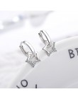 XIYENIKE 925 ze srebra wysokiej próby z cyrkonią gwiazda biżuteria okrągły kształt śliczne Trendy Style kolczyki dla kobiet dzie