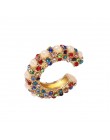 Itenice Bohemia kryształowa nausznica dla kobiet dziewczyna Multicolor wieżowych w kształcie litery C klipsy Rhinestone Earcuffs
