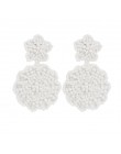 Artystyczne białe kolczyki z koralików ręcznie robione koraliki Tassel Drop Dangle kolczyki dla kobiet oświadczenie biżuteria Bi
