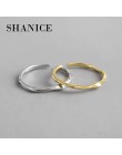 SHANICE 925 Sterling Silver otwarty pierścień INS zimny i fajny minimalistyczny twarz palec serdeczny dla kobiet oświadczenie re