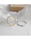 SHANICE 925 Sterling Silver otwarty pierścień INS zimny i fajny minimalistyczny twarz palec serdeczny dla kobiet oświadczenie re