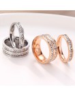 KNOCK Girls geometryczny pierścionek wypełniony i pierścionek z różowego złota obietnica obrączki ślubne dla kobiet najlepsze pr