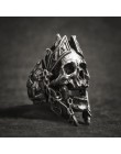 EYHIMD unikalne bogowie wojny Ares pierścienie czaszki Punk Rock wojownik stal nierdzewna 316L pierścień mężczyzna biżuteria dla