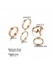 5 sztuk/zestaw New Fashion złoty srebrny błyskawica fala zestaw pierścieni regulowany palec serdeczny dla kobiet dziewczyna prez