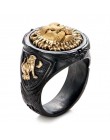 FDLK unikalna moda męska czarny pierścień afryka użytki zielone lew biżuteria dzień ojca prezent na rocznicę bankiet obrączki
