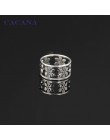 CACANA stalowe pierścienie ze stali nierdzewnej dla kobiet pięć płatków biżuteria sztuczna hurtownia nr R166