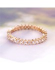 ROMAD kolor srebrny cyrkonia CZ wieżowych pierścień wieczności Trendy biżuteria dla kobiet najlepszy prezent Hot Ring Finger R4