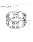 CACANA stalowe pierścienie ze stali nierdzewnej dla kobiet pięć płatków biżuteria sztuczna hurtownia nr R166