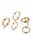 5 sztuk/zestaw New Fashion złoty srebrny błyskawica fala zestaw pierścieni regulowany palec serdeczny dla kobiet dziewczyna prez