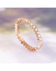 ROMAD kolor srebrny cyrkonia CZ wieżowych pierścień wieczności Trendy biżuteria dla kobiet najlepszy prezent Hot Ring Finger R4