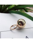 AOMU 2019 nowy projekt srebrna metalowa kula geometryczne okrągłe koło Ring Finger dla kobiet Wedding Party biżuteria prezent