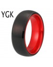 Klasyczne obrączki dla kobiet męski pierścionek wolframowy czarny z wolframem z czerwonym aluminiowym pierścieniem zaręczynowym 