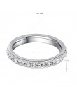 DOTIFI stal nierdzewna 316L stalowe pierścienie dla kobiet srebrny/kryształ w złotym kolorze zaręczynowy obrączka biżuteria