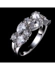 LXOEN moda Mona Lisa srebrny kolor pierścionek zaręczynowy AAA cyrkon obrączki dla kobiet biżuteria Crystal akcesoria anillos
