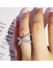 Solidna oryginalna 925 Sterling Silver rings dla kobiet X kształt moda obrączka pierścień wieczności biżuteria świąteczne prezen