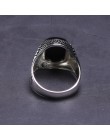 Turcja biżuteria czarny pierścień mężczyźni lekki 6g prawdziwe 925 srebro pierścionki męskie naturalny onyks kamień Vintage fajn