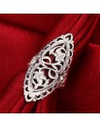 Cena hurtowa dla kobiet dziewczyna Retro hollow pierścień piękny wesele kolor srebrny pierścień słodkie noble moda klasyczna biż