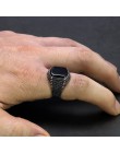 Turcja biżuteria czarny pierścień mężczyźni lekki 6g prawdziwe 925 srebro pierścionki męskie naturalny onyks kamień Vintage fajn