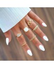 Vintage złote gwiazdki zestaw pierścieni księżycowych damski BOHO pierścień z charmsami damski pierścionek party fashion zestaw 