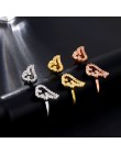 IPARAM regulowany Angel Wings pierścień Micro Pave cyrkon złoty kolorowe pierścienie dla kobiet modne pierścionki biżuteria bagu