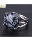 CSJA unikatowy pierścionek z kamieniem naturalnym dla kobiet kule dorywczo pierścionki fioletowy kryształ kwarcowy kolor srebrny