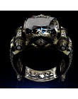 Klasyczny złoty kryształ cyrkon obrączki kolorowy klejnot zaręczyny imprezowa, koktajlowa damska męska pierścionki kochanka prez