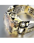 Klasyczny złoty kryształ cyrkon obrączki kolorowy klejnot zaręczyny imprezowa, koktajlowa damska męska pierścionki kochanka prez