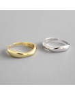 SHANICE 100% 925 Sterling Silver otwarty pierścień dla kobiet INS minimalistyczny nieregularny wzór fali złoty kolor biżuteria B