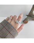 XIYANIKE 925 srebro obrączki dla kobiet para Trendy nieregularne geometryczne ręcznie robiona biżuteria walentynki prezenty