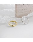 SHANICE 100% 925 Sterling Silver otwarty pierścień dla kobiet INS minimalistyczny nieregularny wzór fali złoty kolor biżuteria B