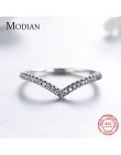 Modian 3 Style prawdziwe 925 Sterling Silver wieżowych prosty pierścień wyczyść CZ moda Instagram biżuteria dla kobiet prezent d