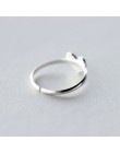 Nowy 925 Sterling Silver Heart Rings dla kobiet regulowany rozmiar Finger Rings moda biżuteria ślubna
