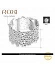 ROXI 13mm bez blaknięcia klasyczne obrączki 1.3CM szerokie złote obrączki pierścionek koktajlowy biżuteria na palce drzewo kora 