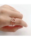 Double Fair 5 Big Love Hearts połączone z błyszczącymi CZ kamiennymi pierścieniami dla kobiet dziewczyn biżuteria rocznicowa Hot
