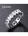UMODE srebrny wieczność pierścienie dla kobiet luksusowe obrączki cyrkonia Femme dziewczyny pary prezent biżuteria UR0580A