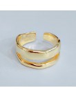 ANENJERY urocze nieregularne wysoki połysk fala otwarte pierścienie 925 srebro pierścionki biżuteria dla kobiet Party prezenty S