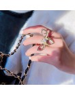 Nowy projekt biżuteria otwarcie wysokiej jakości miedzi inkrustowane cyrkon pierścień z motylem luksusowe błyszczące imprezowa, 