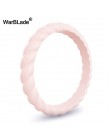 Moda 3mm cienki pleciony silikonowy pierścień dla kobiet obrączki sportowe hipoalergiczny Crossfit elastyczny tkany gumowy palec